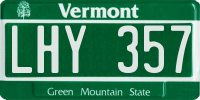 VT license plate LHY357