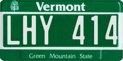 VT license plate LHY414
