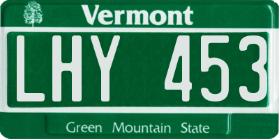 VT license plate LHY453