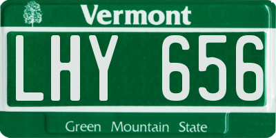 VT license plate LHY656