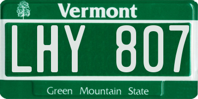 VT license plate LHY807