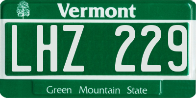 VT license plate LHZ229