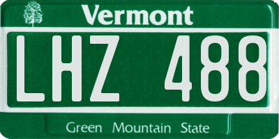 VT license plate LHZ488