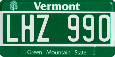 VT license plate LHZ990