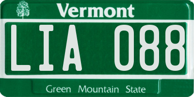 VT license plate LIA088