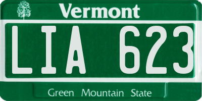 VT license plate LIA623