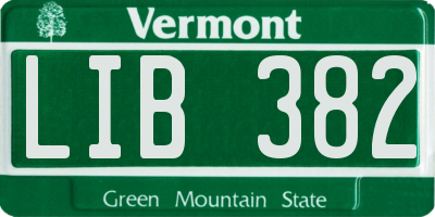VT license plate LIB382
