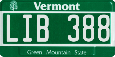 VT license plate LIB388
