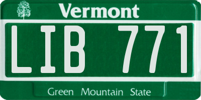 VT license plate LIB771