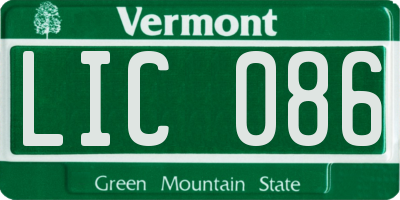 VT license plate LIC086