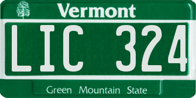 VT license plate LIC324