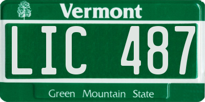 VT license plate LIC487