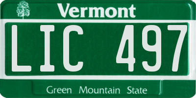 VT license plate LIC497