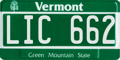 VT license plate LIC662