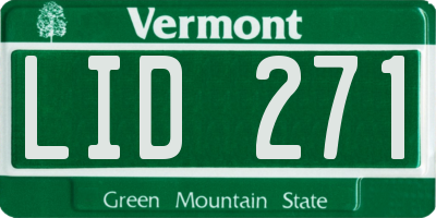VT license plate LID271