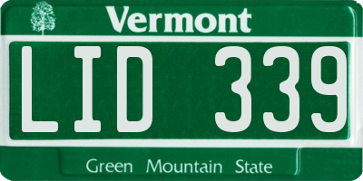 VT license plate LID339