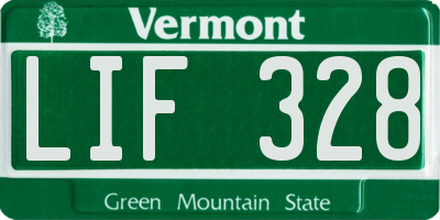 VT license plate LIF328