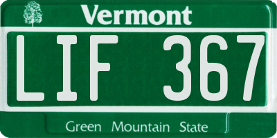 VT license plate LIF367