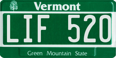 VT license plate LIF520