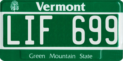 VT license plate LIF699