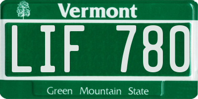 VT license plate LIF780