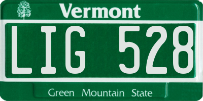 VT license plate LIG528
