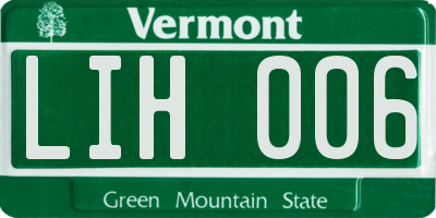 VT license plate LIH006