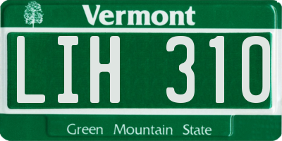 VT license plate LIH310