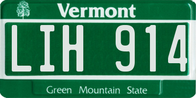 VT license plate LIH914