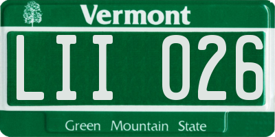 VT license plate LII026
