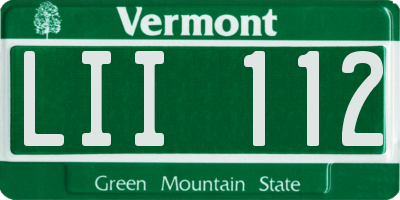 VT license plate LII112