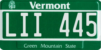 VT license plate LII445
