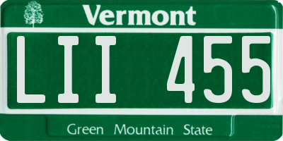 VT license plate LII455
