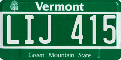 VT license plate LIJ415