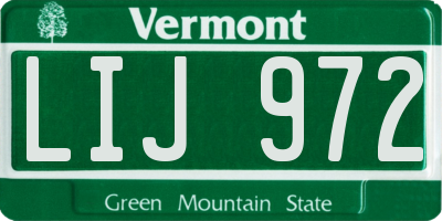 VT license plate LIJ972