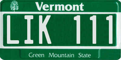 VT license plate LIK111