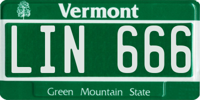 VT license plate LIN666
