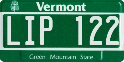 VT license plate LIP122