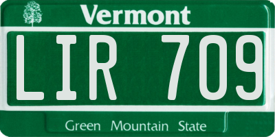 VT license plate LIR709