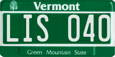VT license plate LIS040