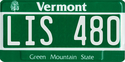 VT license plate LIS480