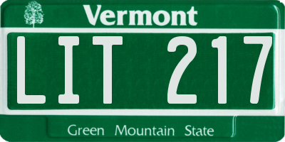 VT license plate LIT217