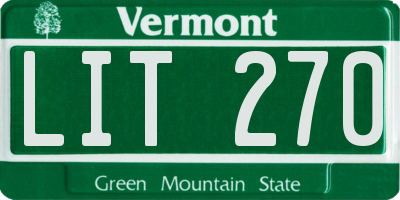 VT license plate LIT270