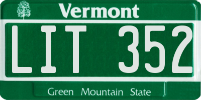VT license plate LIT352