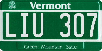 VT license plate LIU307