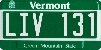 VT license plate LIV131