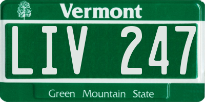 VT license plate LIV247