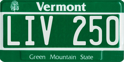 VT license plate LIV250
