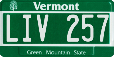 VT license plate LIV257