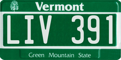 VT license plate LIV391